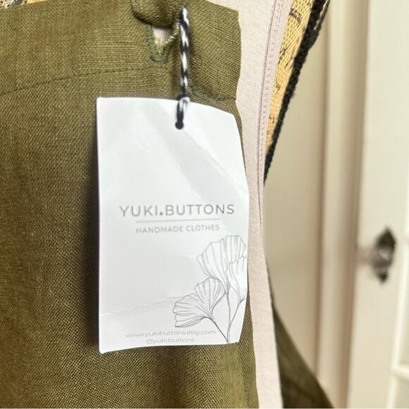 NEW - YUKI BUTTONS 100% Linen overalls women casual jumpsuit Loose pants boho - Picture 10 of 14